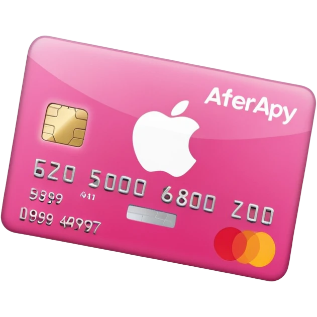 pink big afterpay word on a credit card emoji