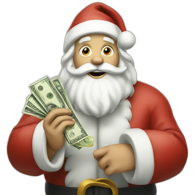 Santa with money emoji
