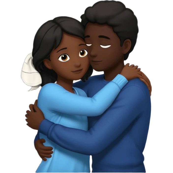 Two people hugging. They are facing each other. Silhouette only.  emoji