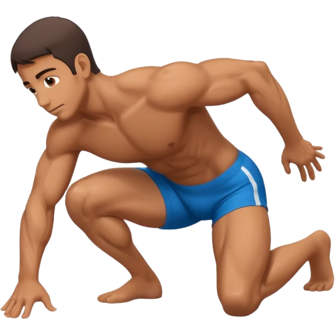 a guy arching his back on all fours (hands and knees) emoji