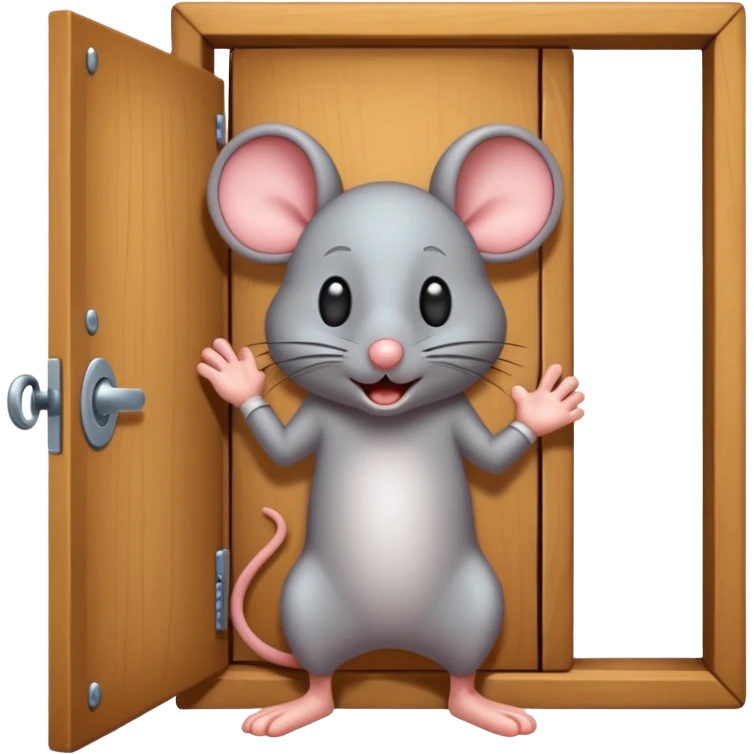 Scared Mouse open Little Door emoji