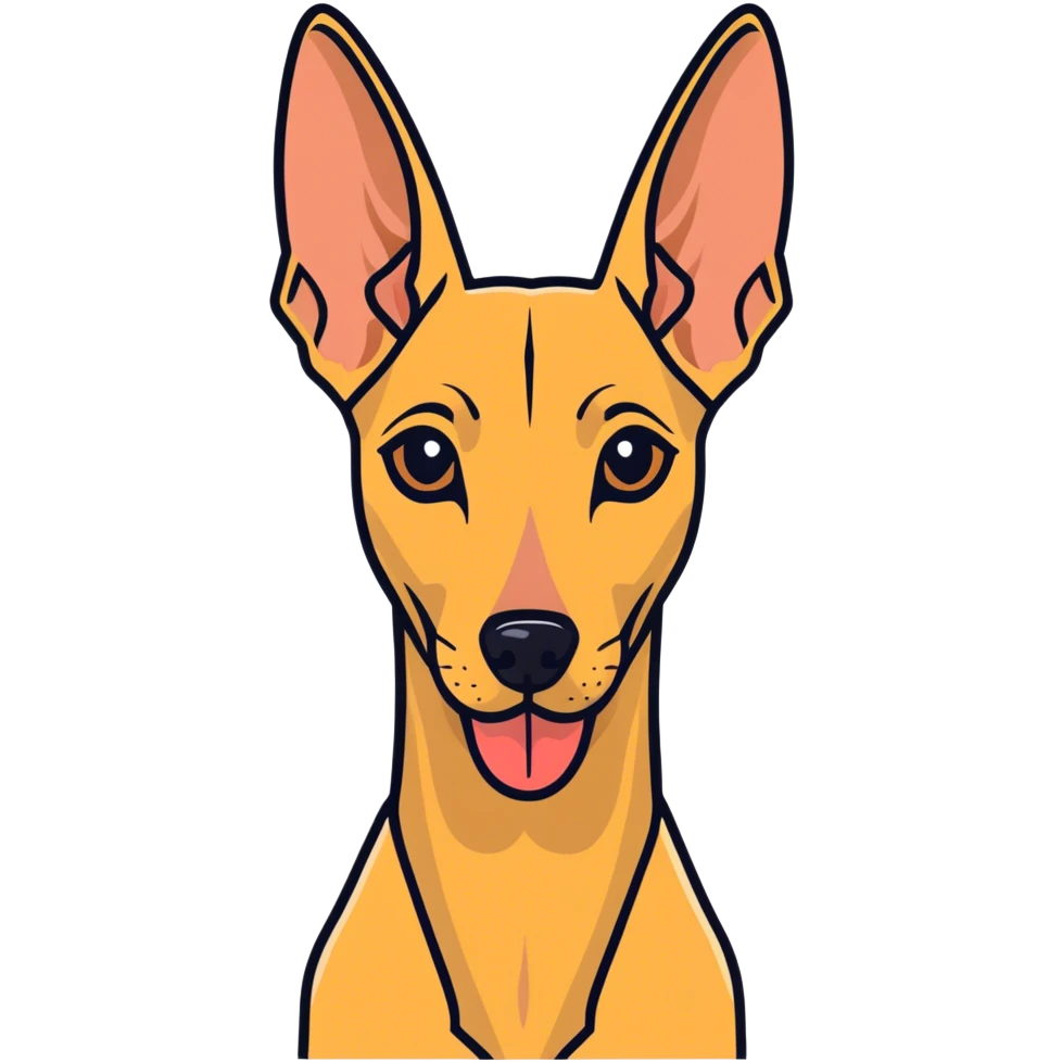 An Egyptian pharaoh hound with its tongue out emoji