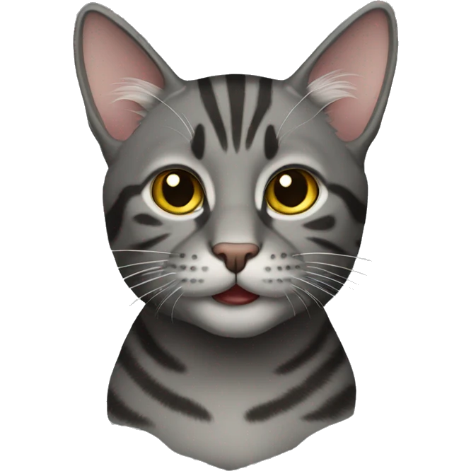 Dark gray tabby cat emoji