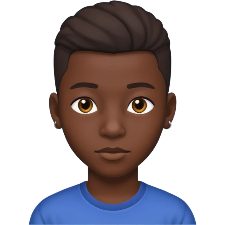 an african teen with mid taper emoji