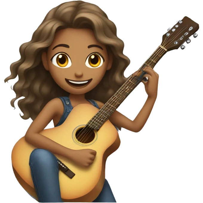girl with guitar and smile emoji