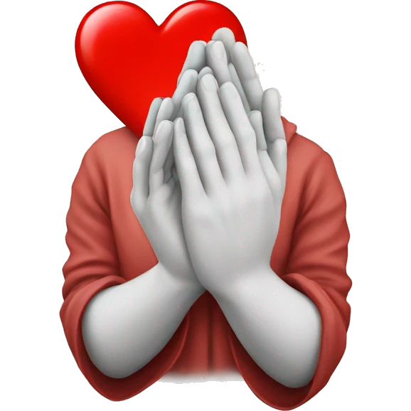 Praying hands with red heart emoji