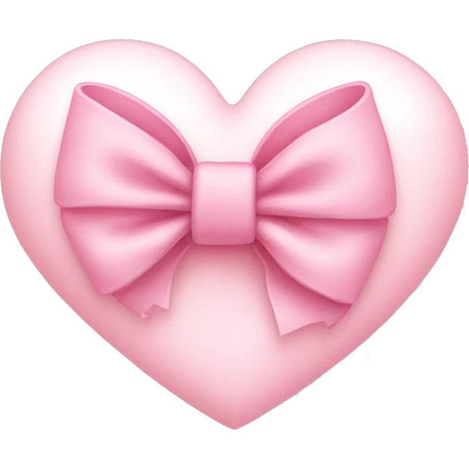 Baby pink heart with a bow  emoji