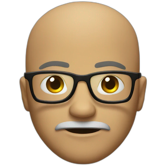 Angry bald man glasses, leather jacket emoji