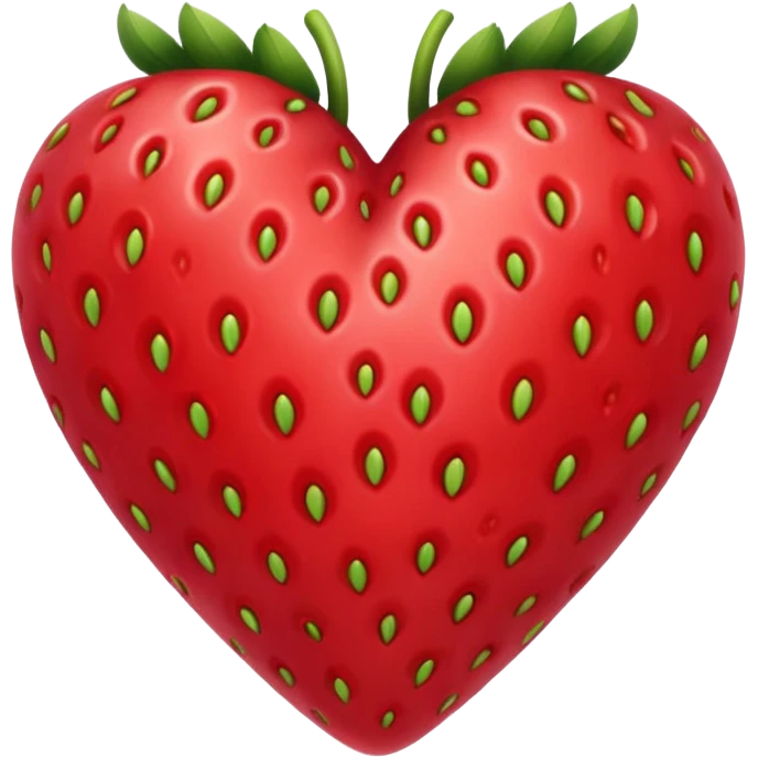 Heart-Strawberry shaped as a heart emoji