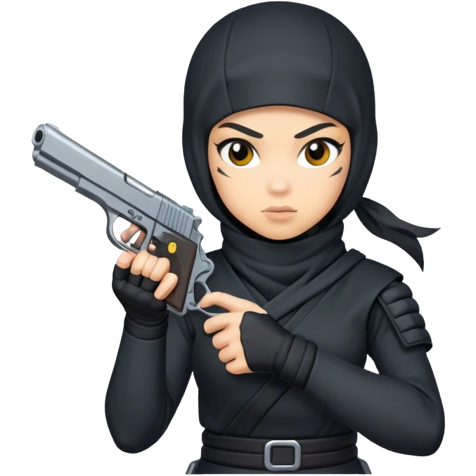 Chica ninja con pistola  emoji
