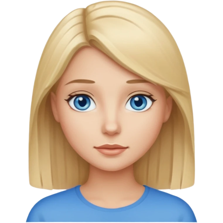 straight blondish brunette hair with blue eyes emoji