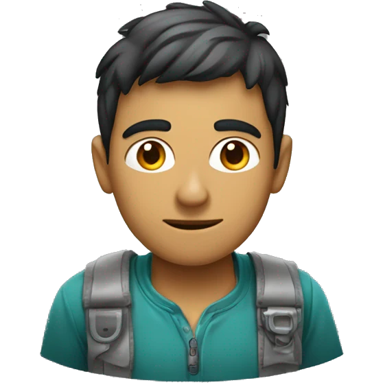 Un chico joven con una lupa viendo algo interesante emoji