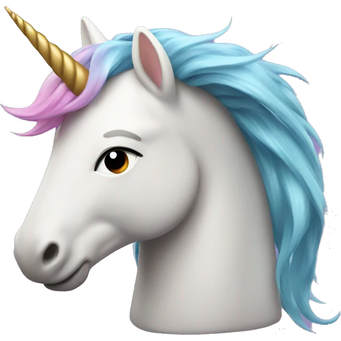 unicorn with hair blowing in wind emoji