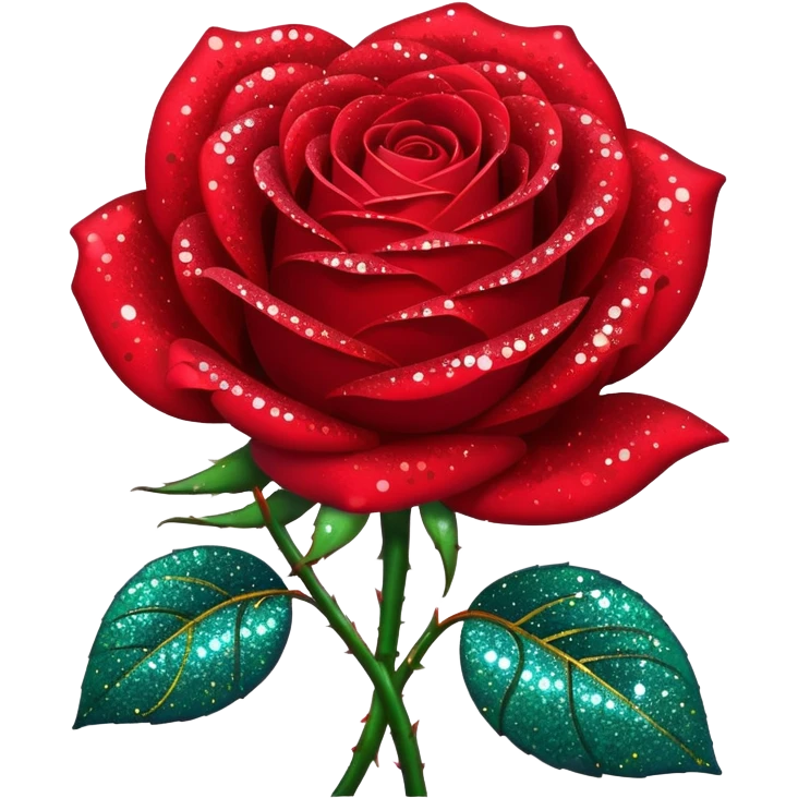 red glitter rose emoji