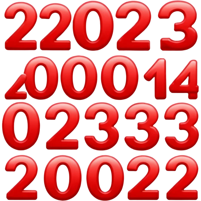 red numbers "2023" emoji
