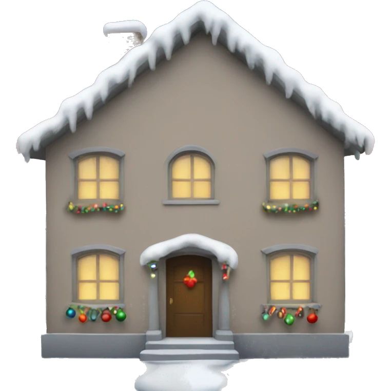 House with Christmas lights emoji
