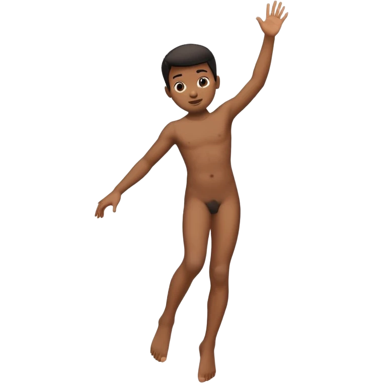 Younger  balck kid naked  leg up emoji