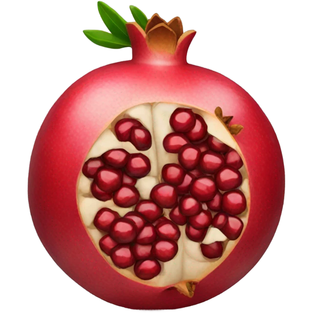 flat pomegranate emoji with seeds emoji