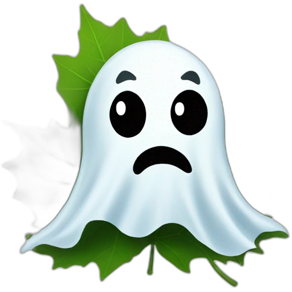 Ghost in leafs emoji