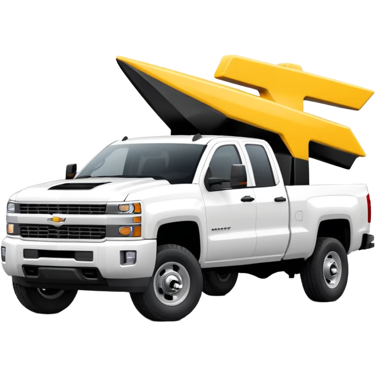 Maximum Destruction - Chevrolet 2500 truck (Model Year: 2022) (Iconic colour: white) - A ferocious truck featuring a vivid white base. Emphasize sharp, high-contrast black streaks across the body, creating a look of aggressive, explosive energy. emoji