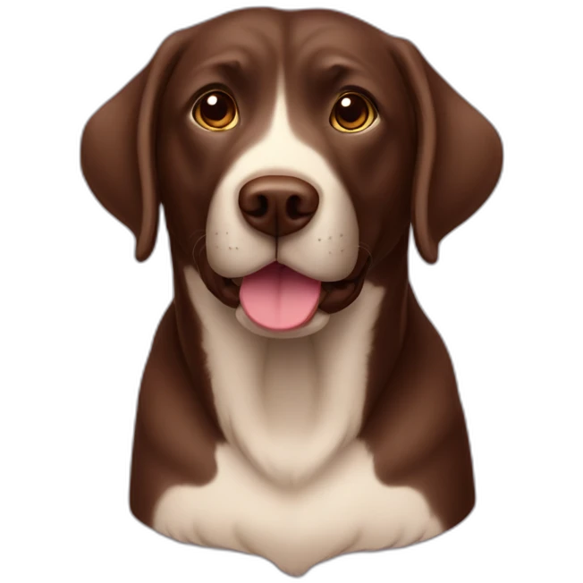Chocolate labradador with name “Haru” emoji