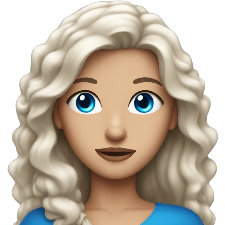 Brunette queen with long hair and blue eyes  emoji
