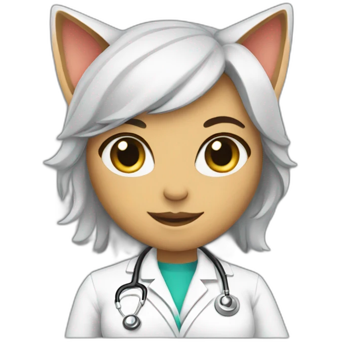 Sexy female Cat doctor emoji