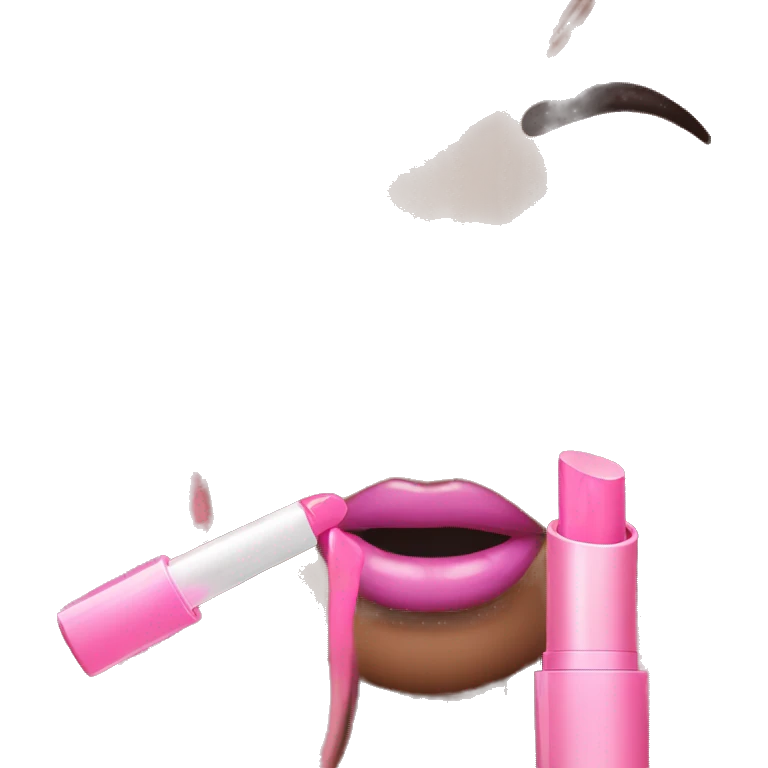 cute pink lipgloss emoji
