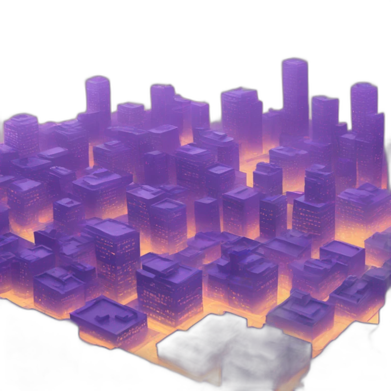 A city made in purple cristal emoji