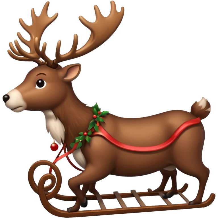 reindeer with sleigh emoji
