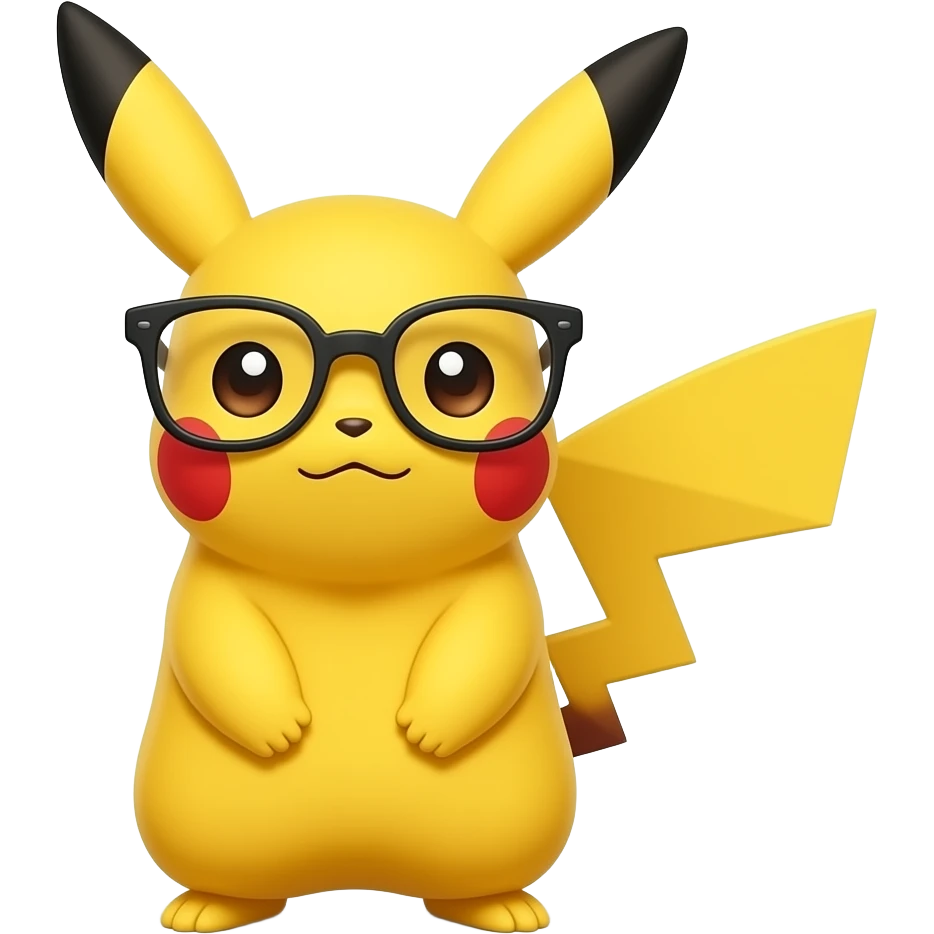 pikachu with glasses feeling alone emoji