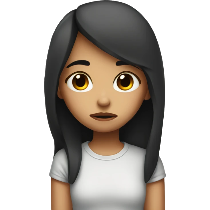 sad girl with heart emoji