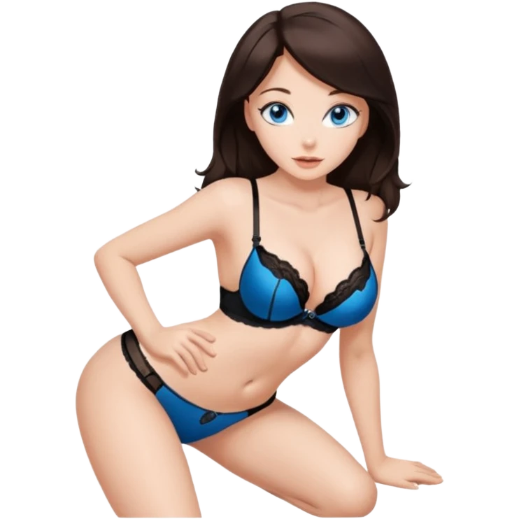 Sexy Brunete blue eyes bent over doggy position in black lingerie you should see ass Bbl ass plastic titts emoji