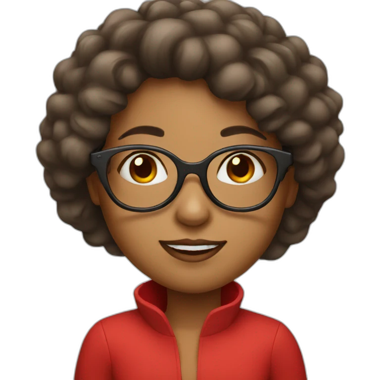 Girl wearing red glasses emoji