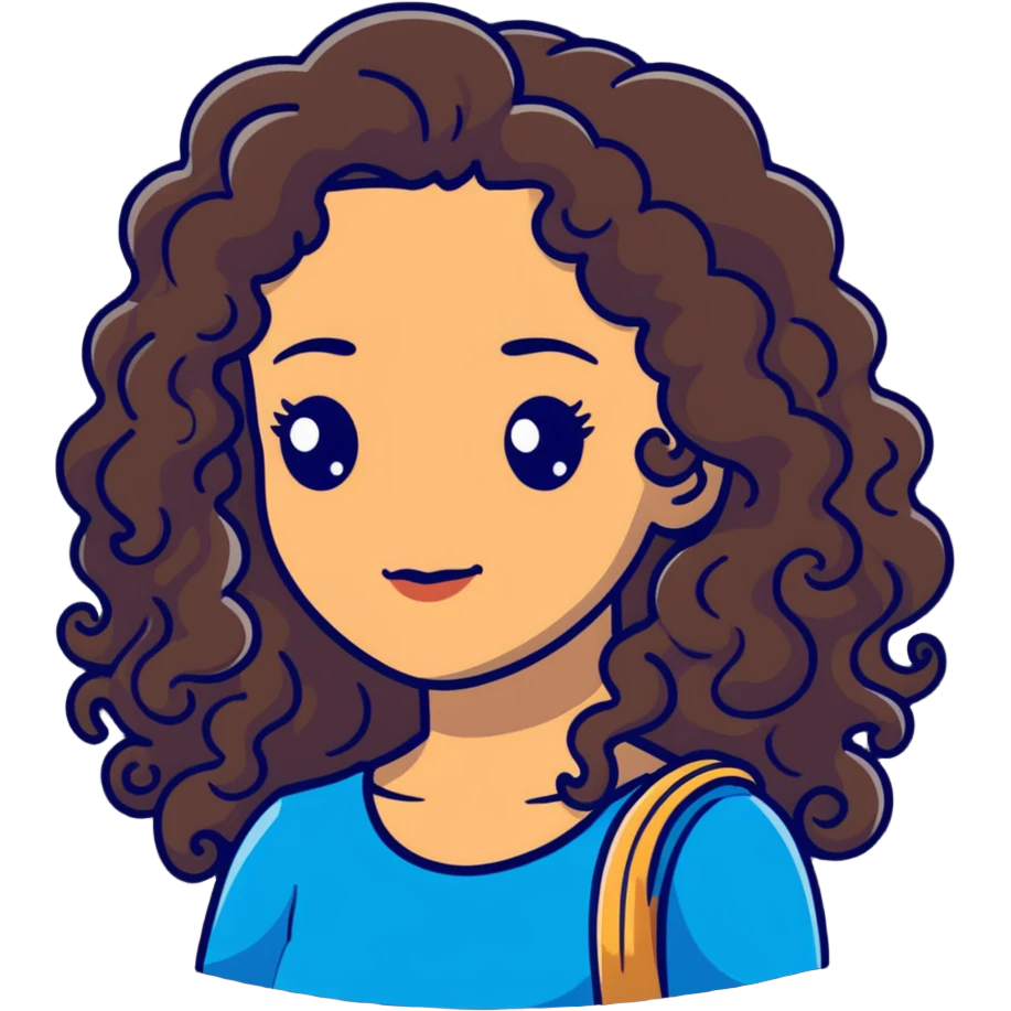 attractive Greek woman with long curly dark brown hair and light skin emoji