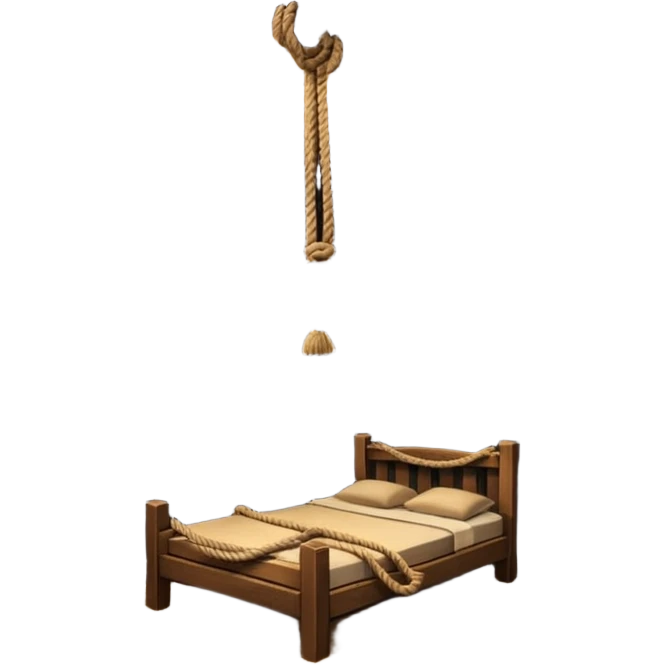 rope tied to the ceiling in a room emoji