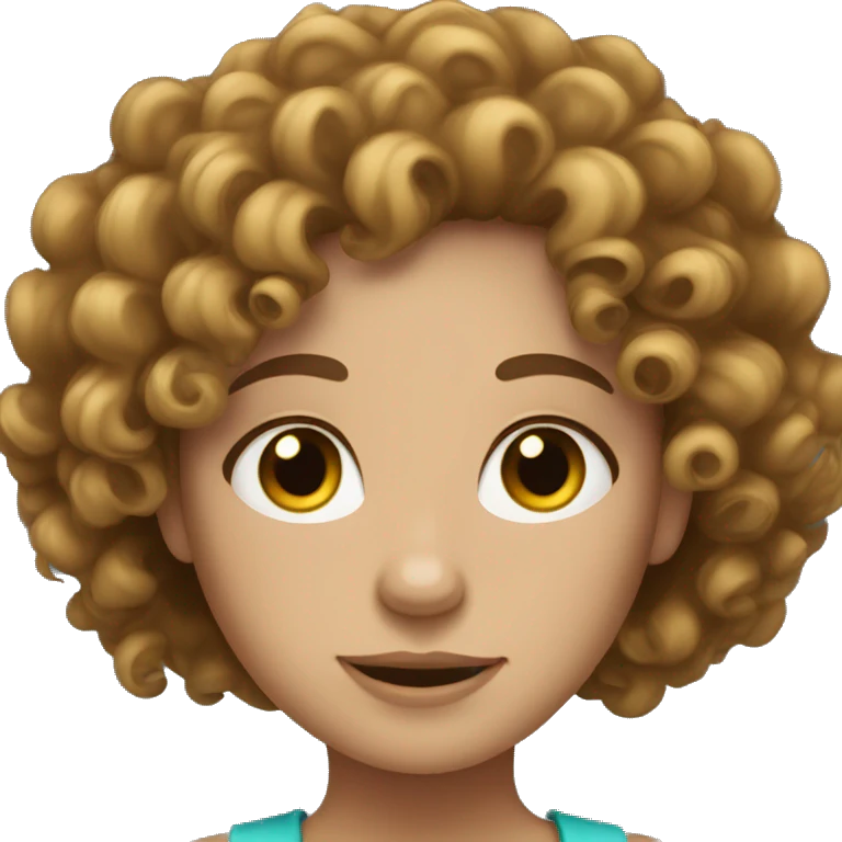 curly hair brunette with fair skin emoji