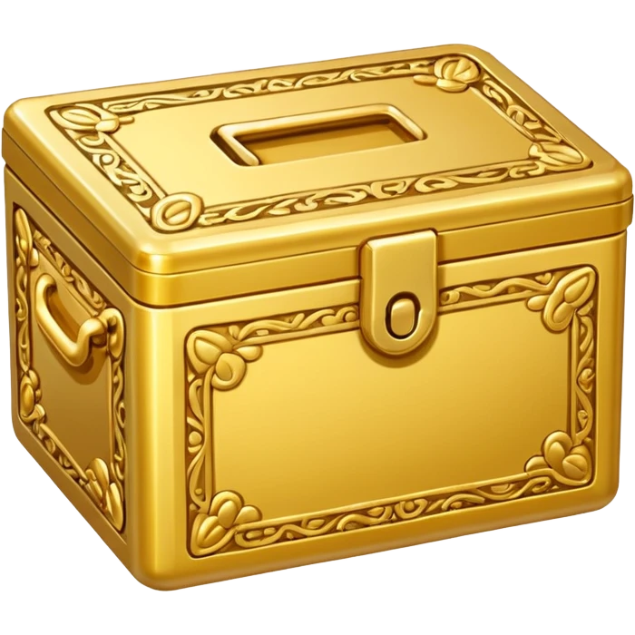open Gold box frontview emoji