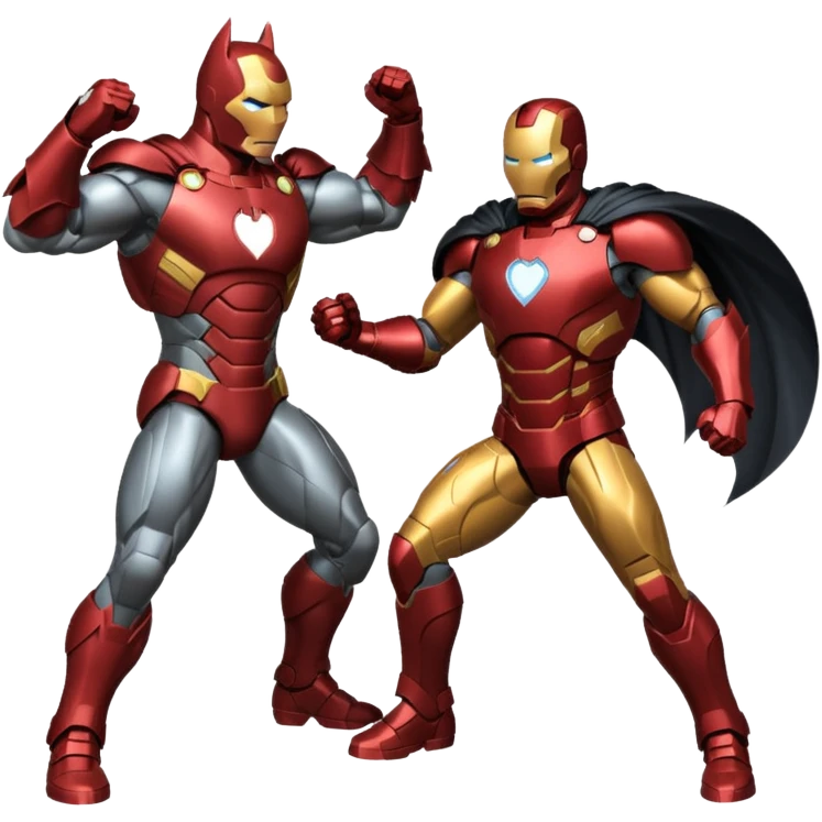 Make batman fighting iron man emoji