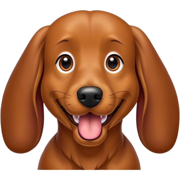 Un chien teckel marron qui tire la langue  emoji