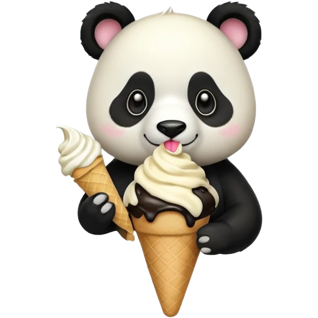 Panda eating ice cream emoji