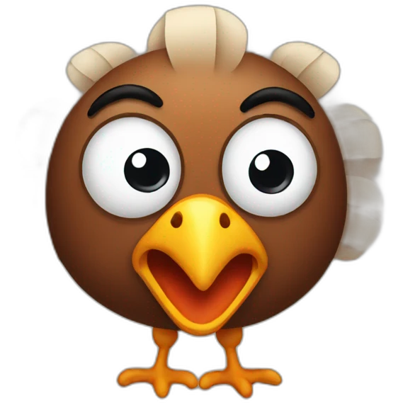 scared turkey emoji