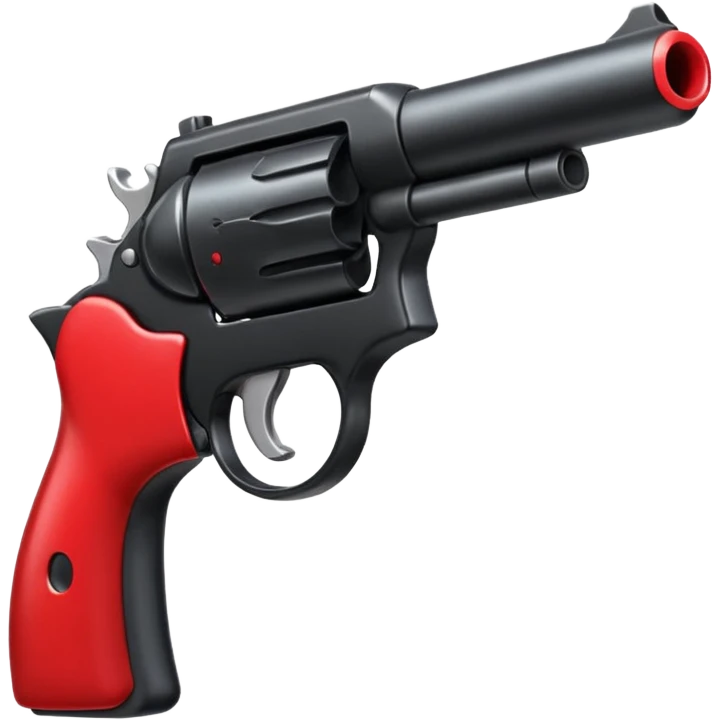 A gun facing left (2D) pointing at a mouth facing right (2D) emoji