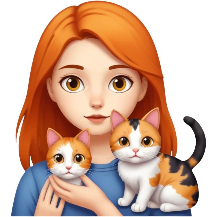 niña con gato  emoji
