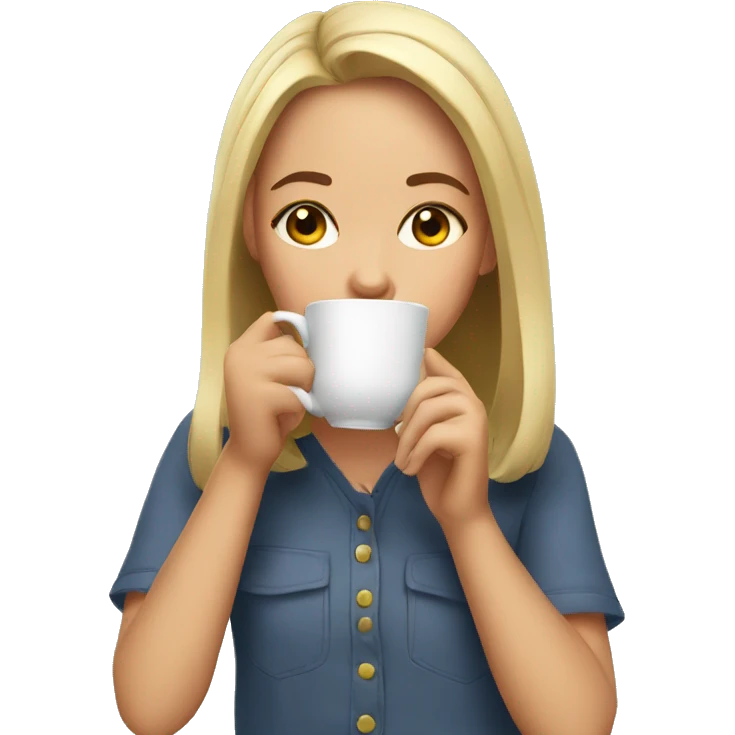 Girl sipping tea emoji