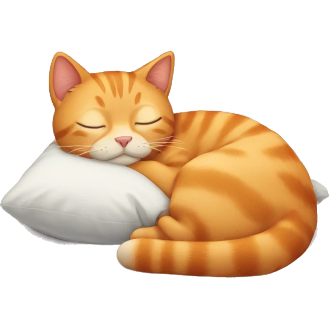 Ginger cat sleeping emoji