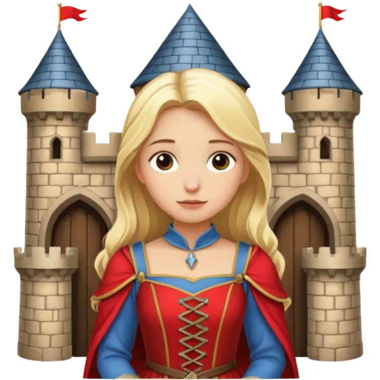 A blonde girl waiting in castle emoji
