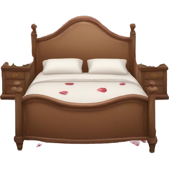 Luxury bed with rose petals   emoji
