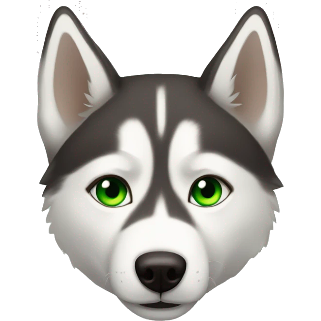 Husky one brown eye one green eye emoji