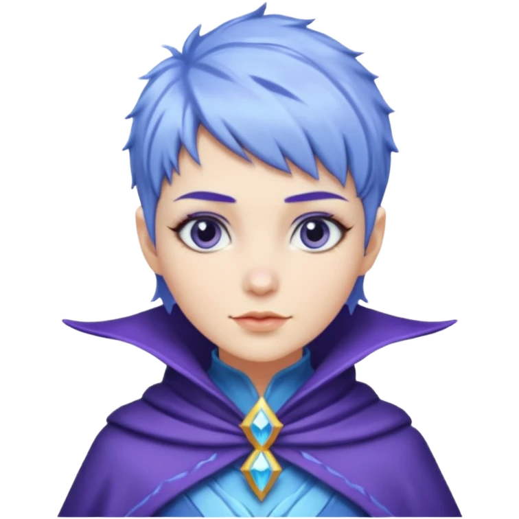 Frost wizard woman short blueviolet hair emoji